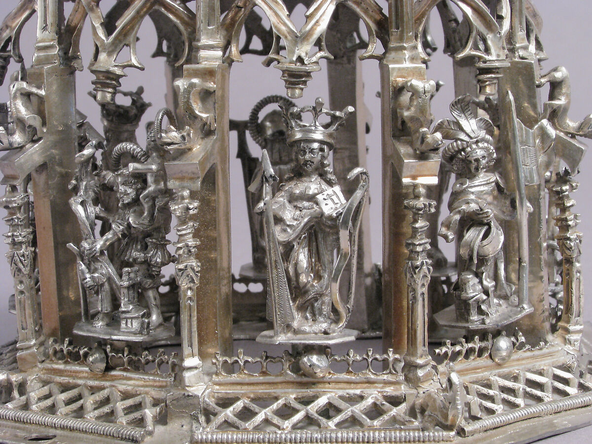 Standing Virgin and Child, Silver, silver-gilt, German