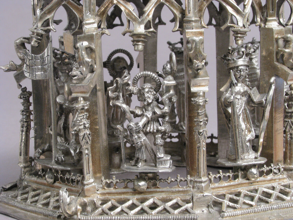 Standing Virgin and Child, Silver, silver-gilt, German