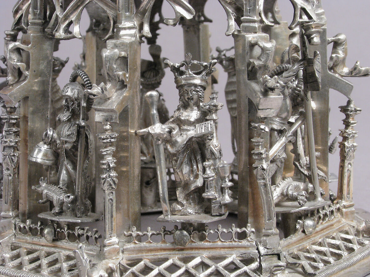 Standing Virgin and Child, Silver, silver-gilt, German