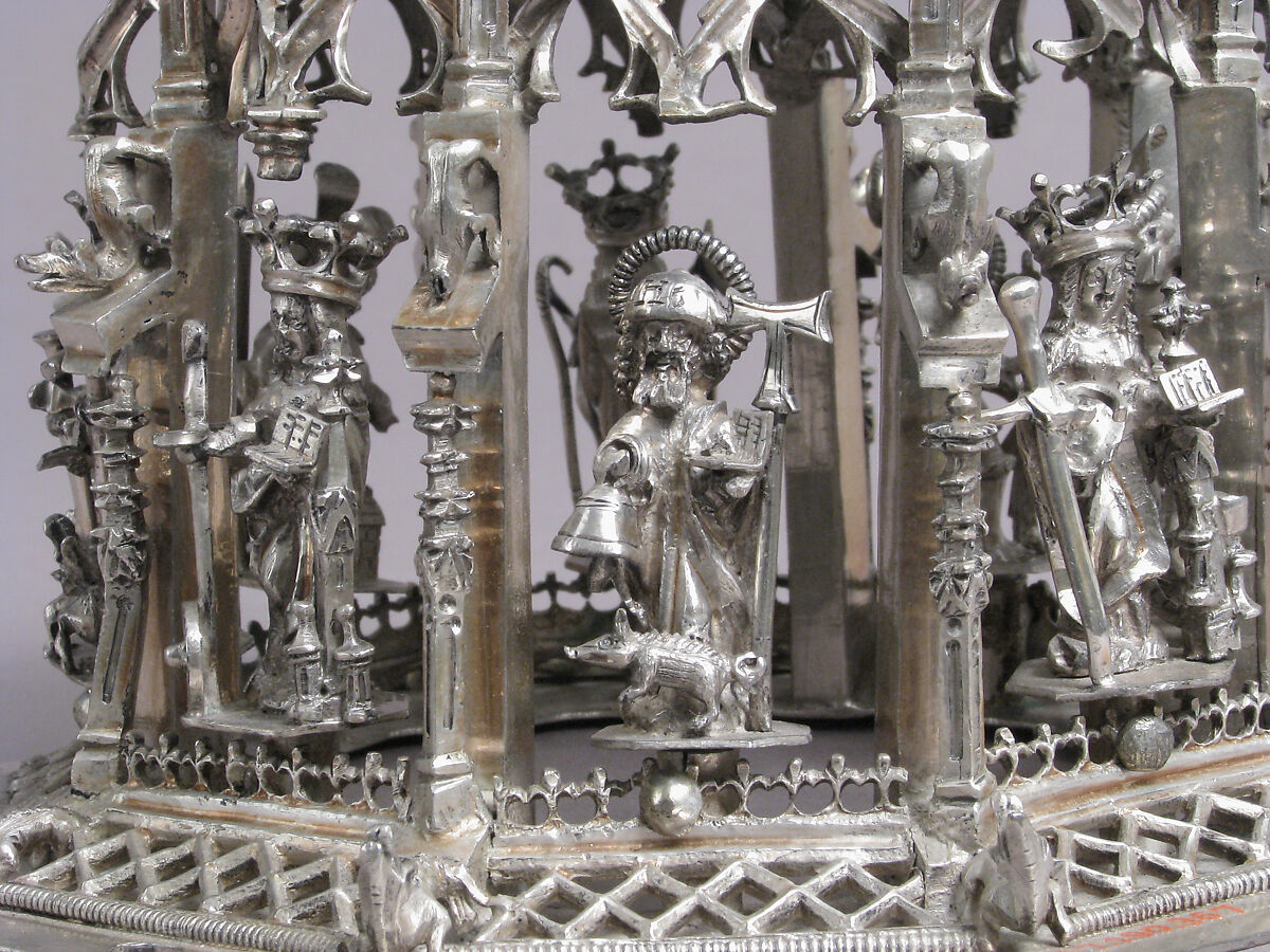 Standing Virgin and Child, Silver, silver-gilt, German