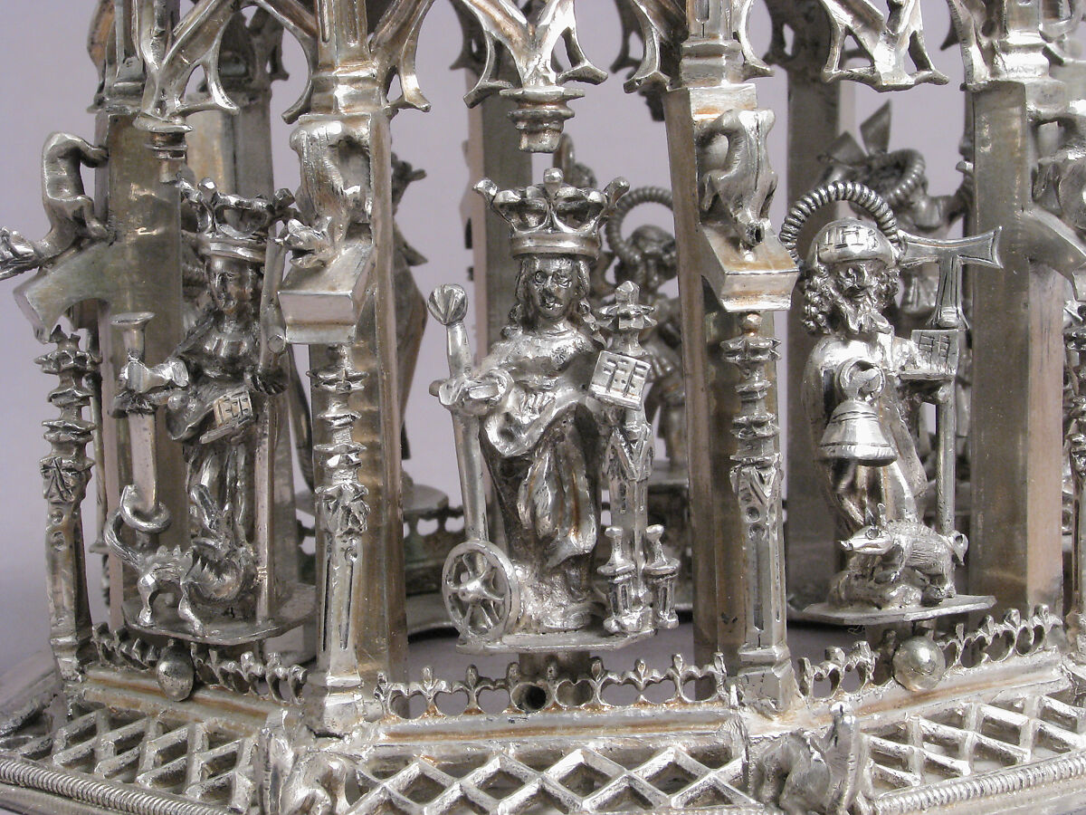 Standing Virgin and Child, Silver, silver-gilt, German