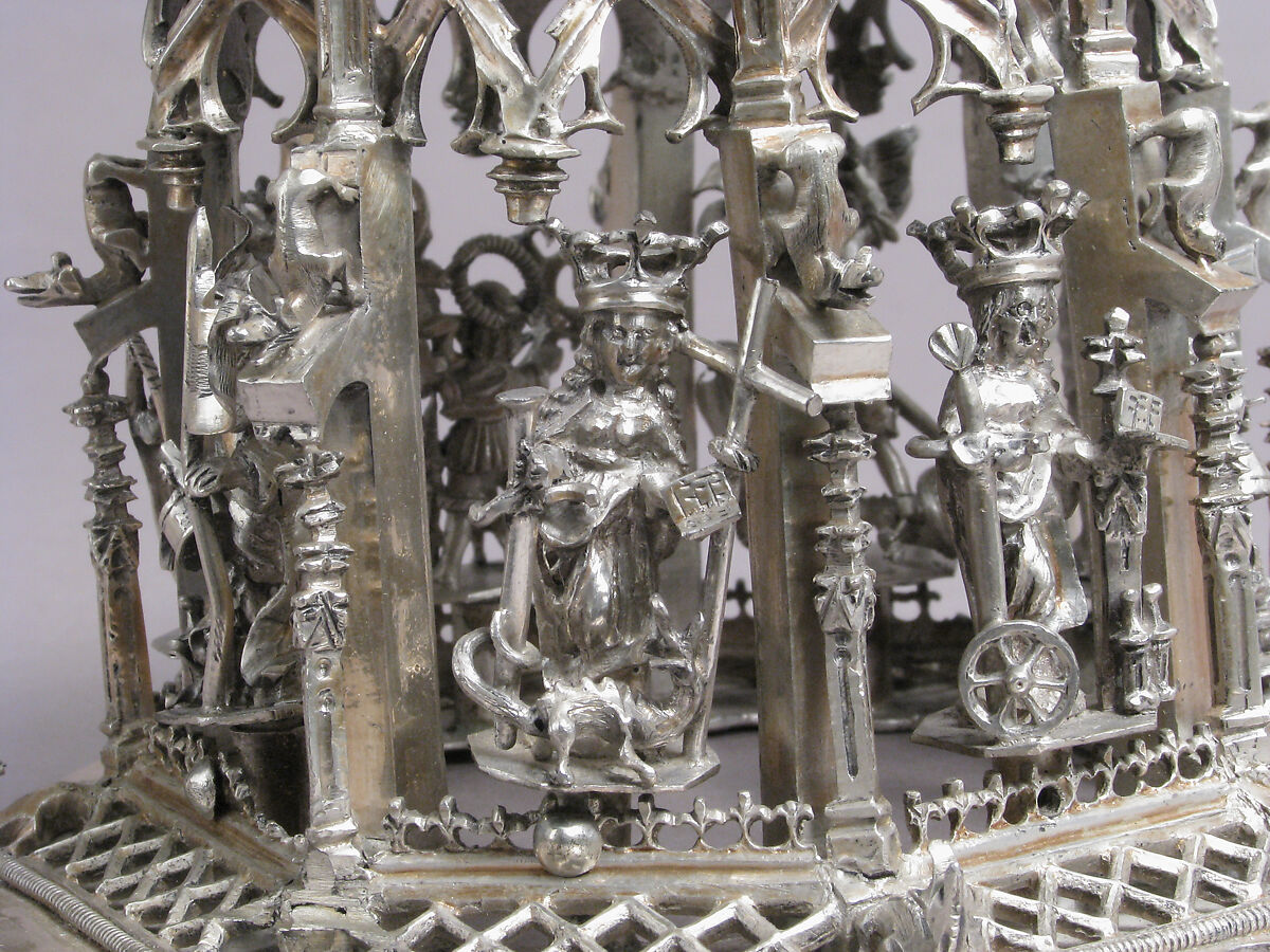 Standing Virgin and Child, Silver, silver-gilt, German