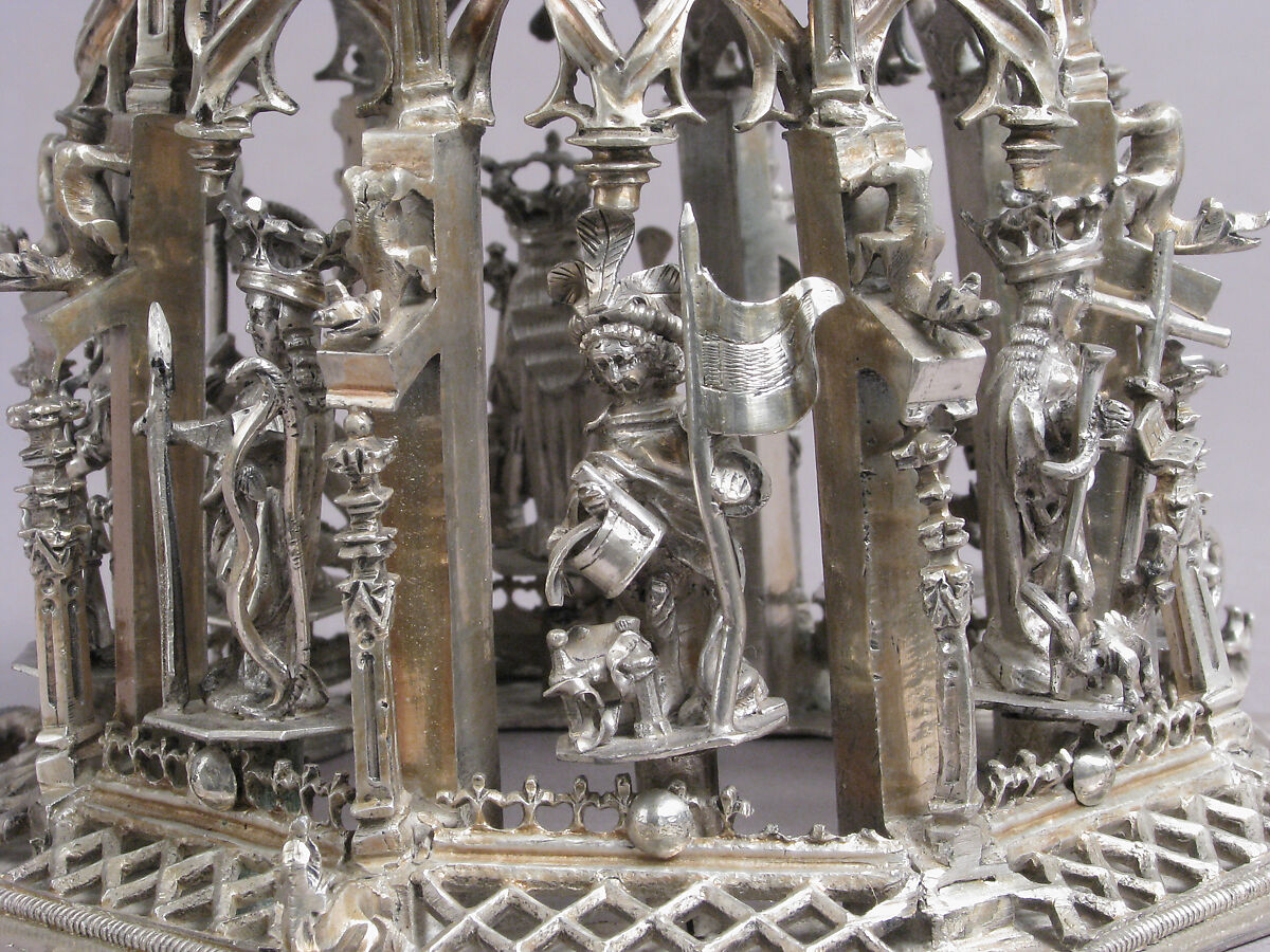 Standing Virgin and Child, Silver, silver-gilt, German