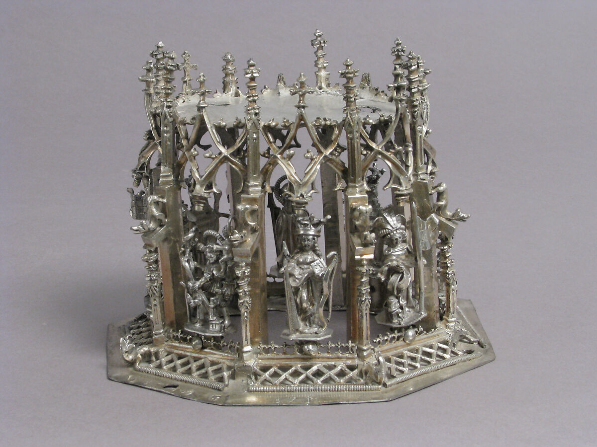 Standing Virgin and Child, Silver, silver-gilt, German