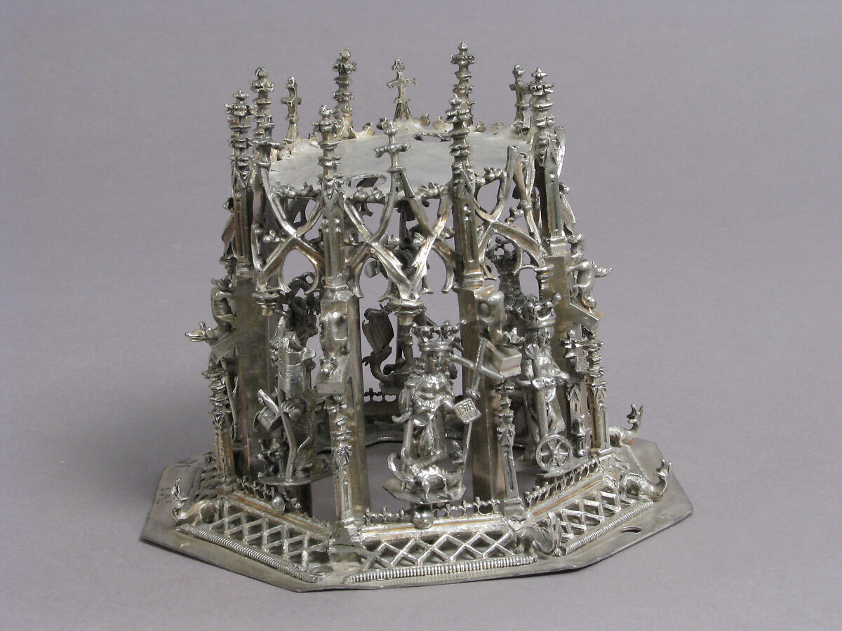 Standing Virgin and Child, Silver, silver-gilt, German