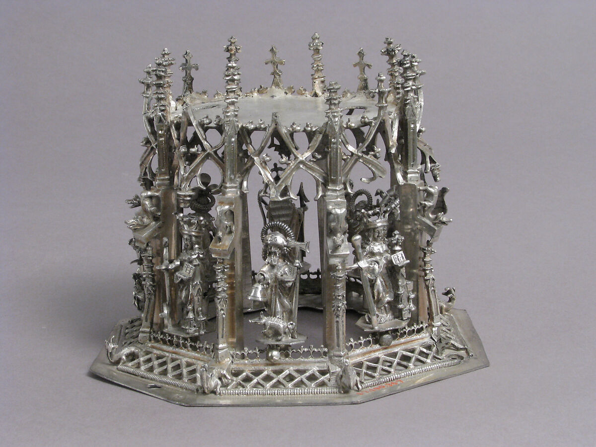 Standing Virgin and Child, Silver, silver-gilt, German