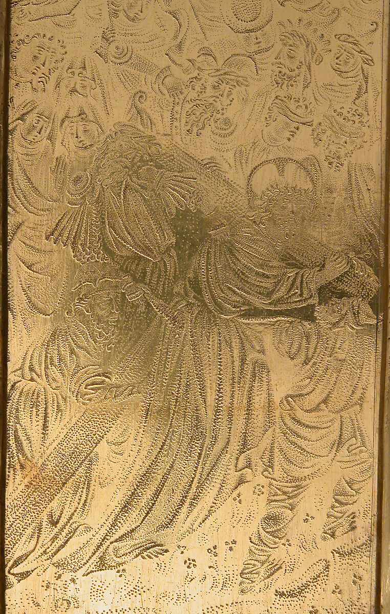 Triptych with the Way to Calvary, the Crucifixion, and the Disrobing of Jesus, Gilded copper, silver and paint, Netherlandish or French