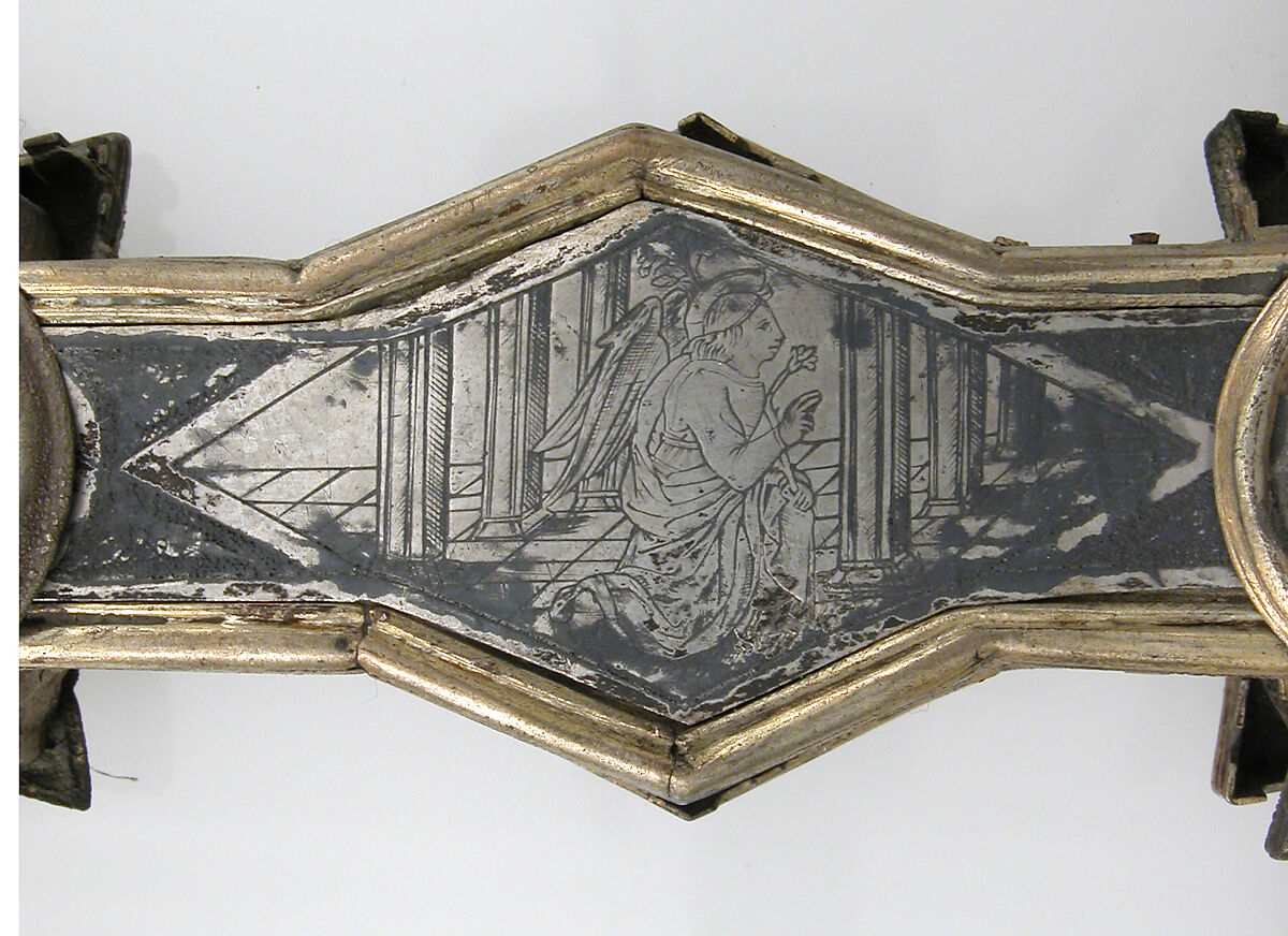 Reliquary Cross, Silver, gilded silver, niello, and  glass, Italian