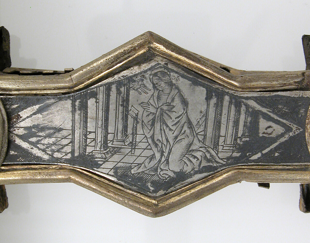 Reliquary Cross, Silver, gilded silver, niello, and  glass, Italian