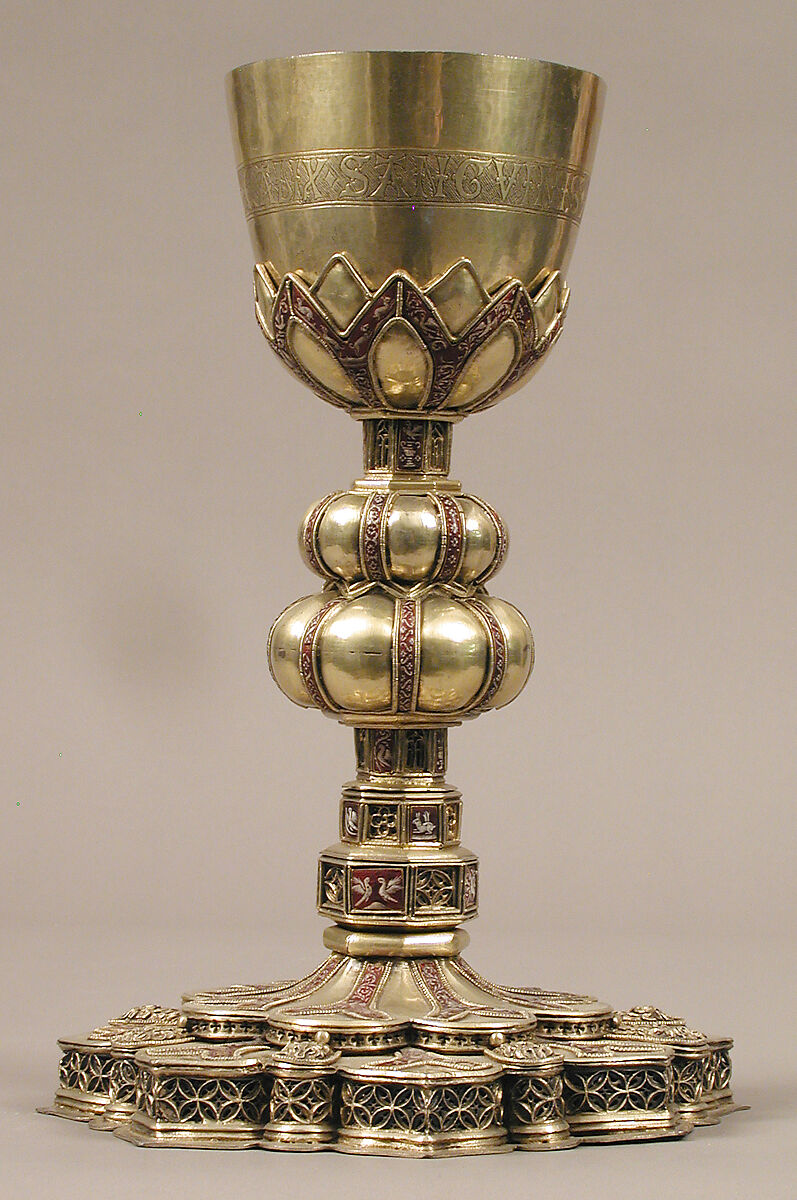Chalice, Silver gilt, enamel, Spanish