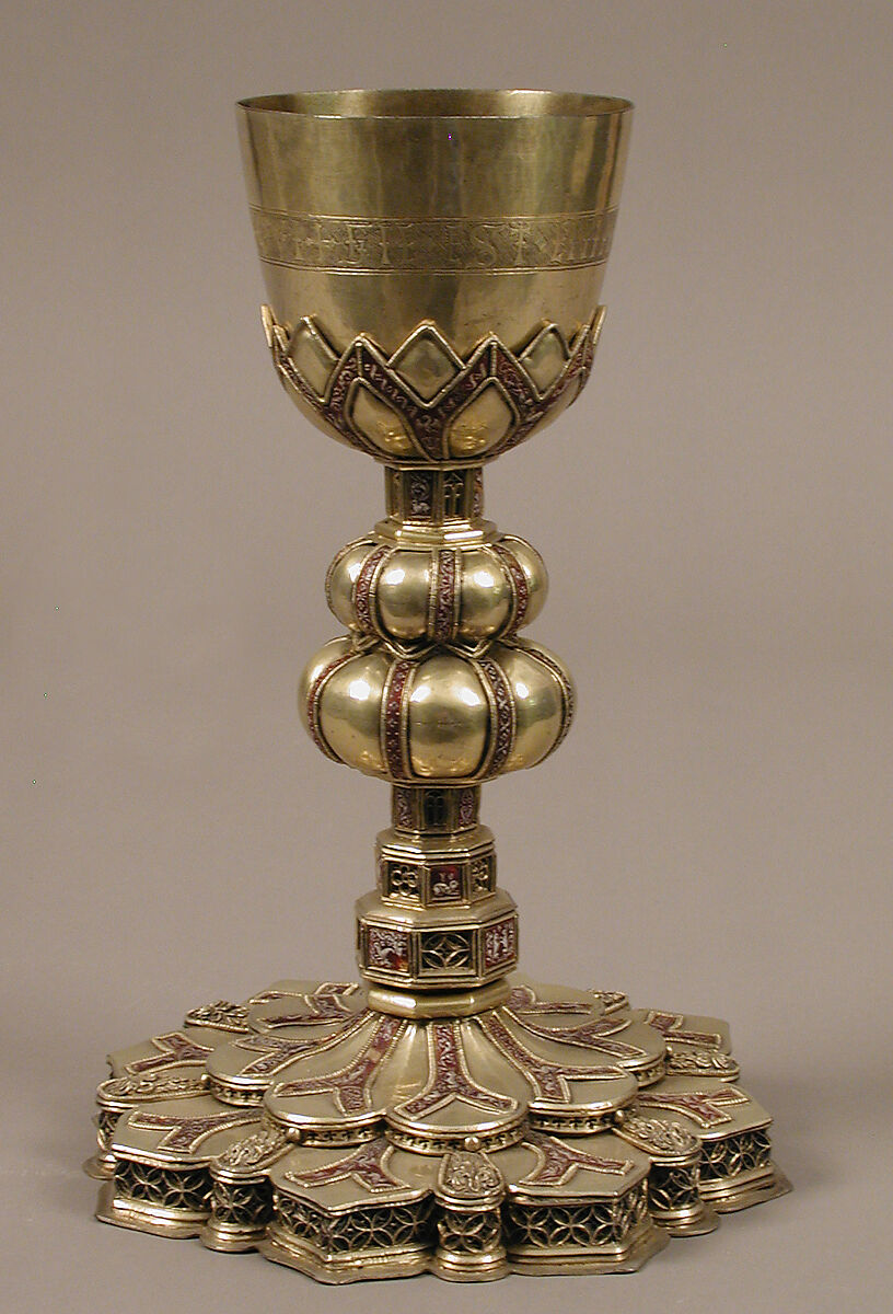 Chalice, Silver gilt, enamel, Spanish 