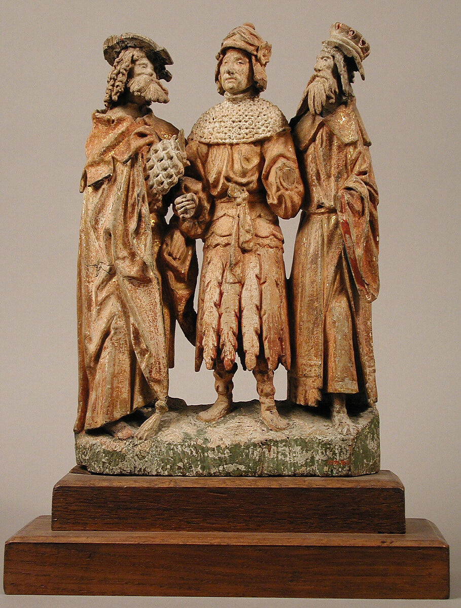 The Three Magi (?), Wood with paint and gilding, French or South Netherlandish 