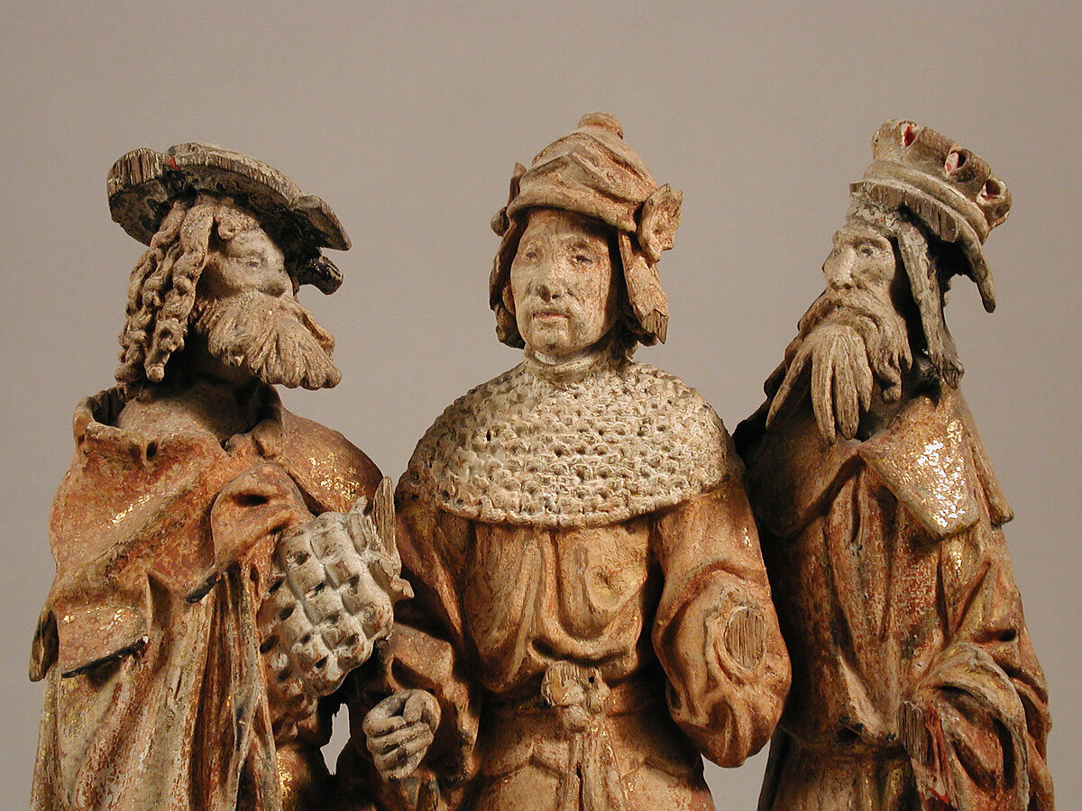 The Three Magi (?), Wood with paint and gilding, French or South Netherlandish