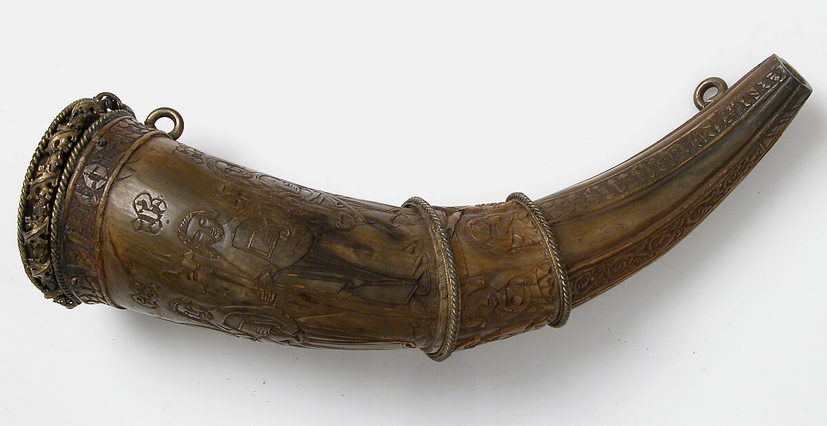 Hunting Horn, Horn, silver-gilt mounts, French 