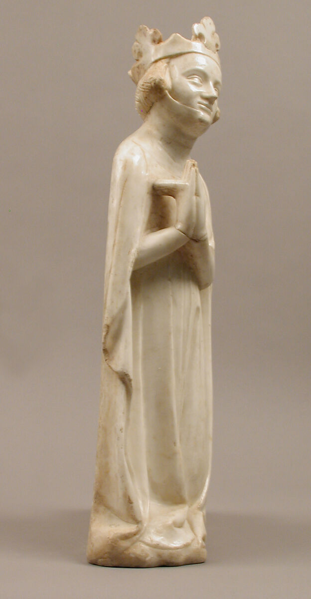 Queen, from a group of Donor Figures including a King, Queen, and Prince, Marble, traces of paint & gilding, French