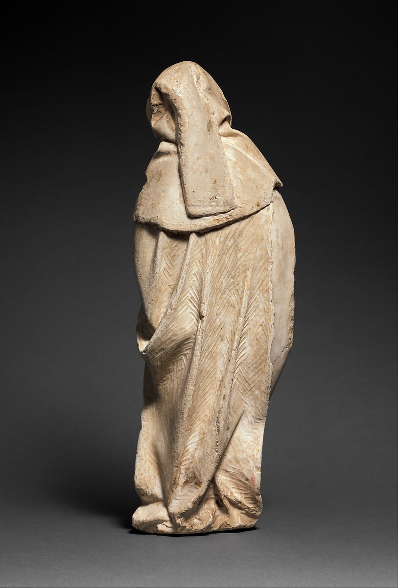 Mourner, Etienne Bobillet (Franco-Netherlandish, active Bourges, 1453), Alabaster with traces of gilding, French