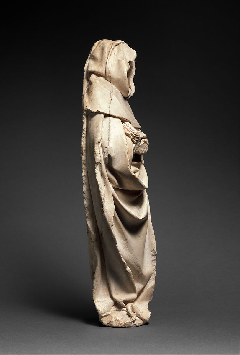 Mourner, Etienne Bobillet (Franco-Netherlandish, active Bourges, 1453), Alabaster with traces of gilding, French