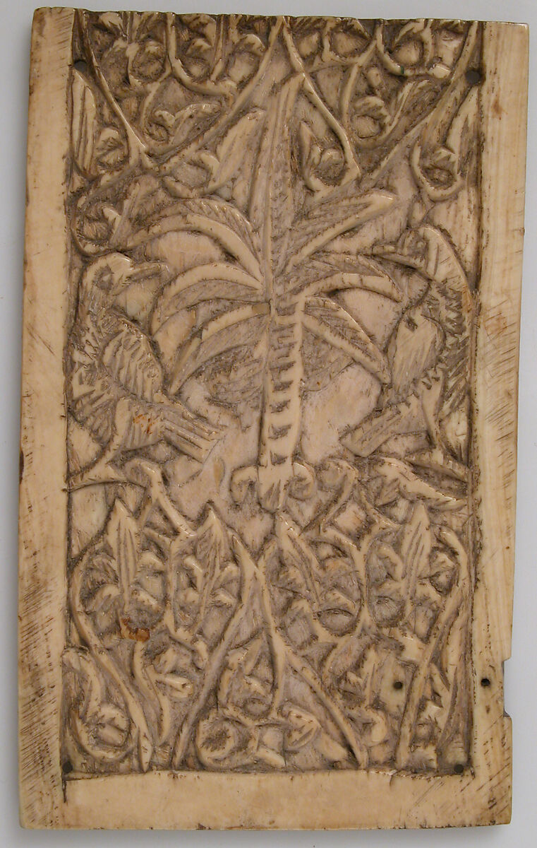 Plaque with Enthroned Virgin and Child, Elephant ivory, Carolingian