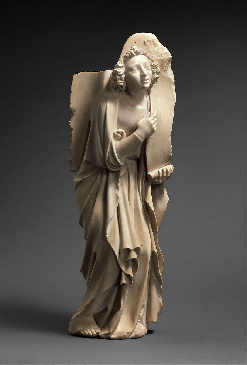 Angel of the Annunciation, Attributed to Jean de Liège (Franco-Netherlandish, active ca. 1361–died 1381), Marble, South Netherlandish or French 