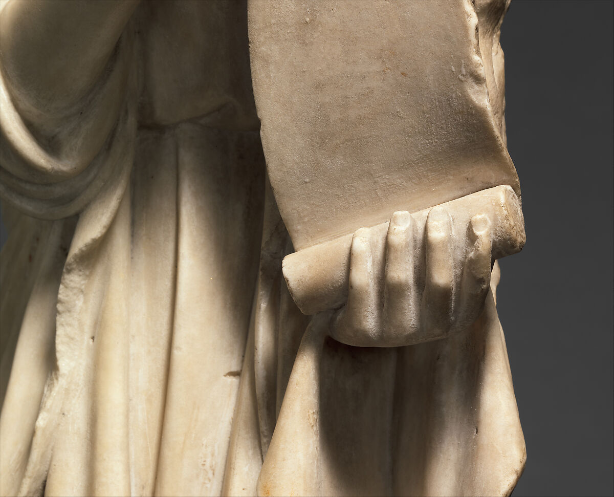 Angel of the Annunciation, Attributed to Jean de Liège (Franco-Netherlandish, active ca. 1361–died 1381), Marble, South Netherlandish or French