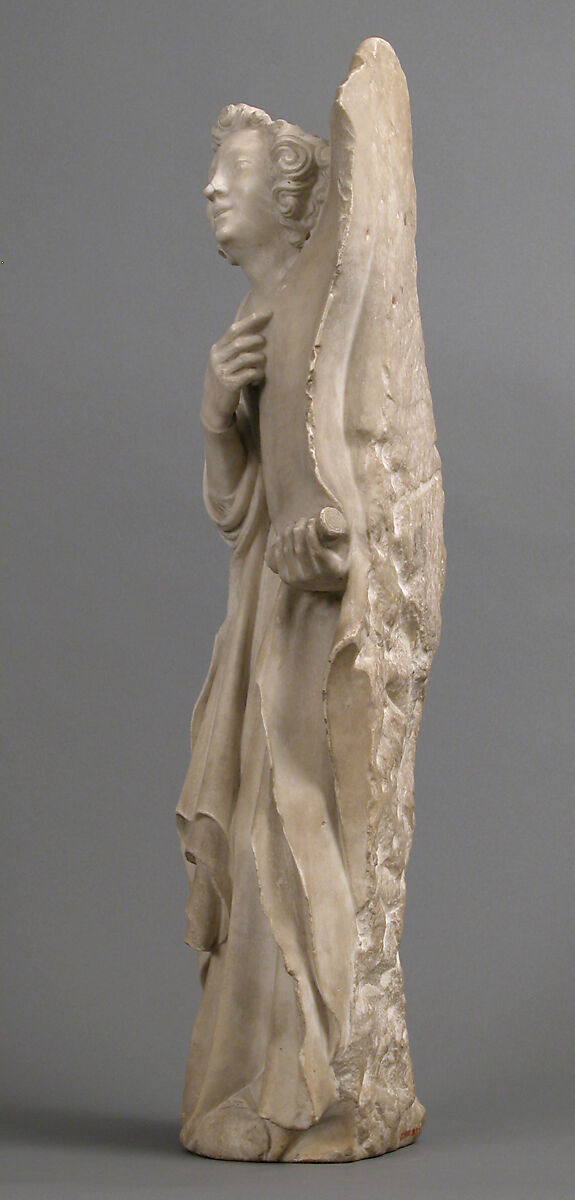 Angel of the Annunciation, Attributed to Jean de Liège (Franco-Netherlandish, active ca. 1361–died 1381), Marble, South Netherlandish or French