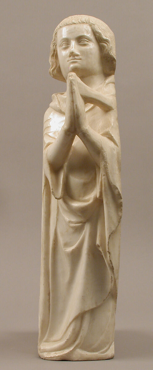 Prince, from a group of Donor Figures including a King, Queen, and Prince, Marble, traces of paint & gilding, French