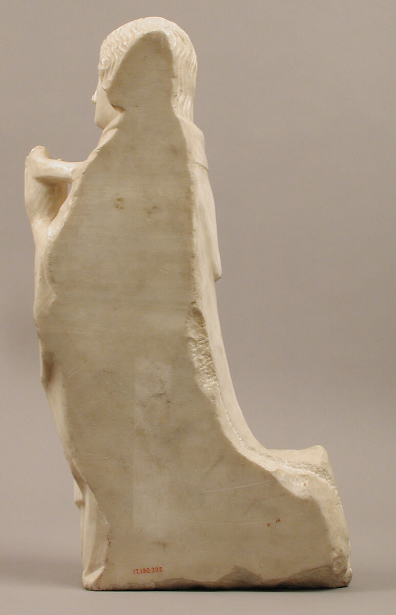 Prince, from a group of Donor Figures including a King, Queen, and Prince, Marble, traces of paint & gilding, French