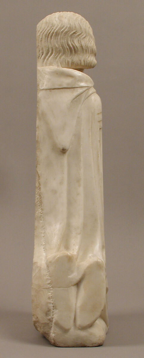 Prince, from a group of Donor Figures including a King, Queen, and Prince, Marble, traces of paint & gilding, French