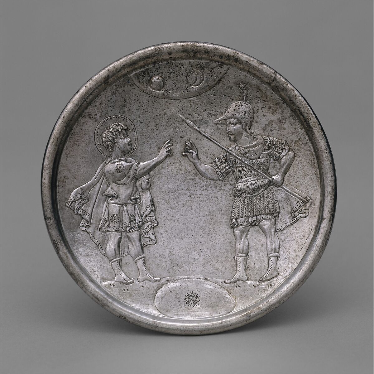 Plate with David's Confrontation with Eliab, Silver, Byzantine