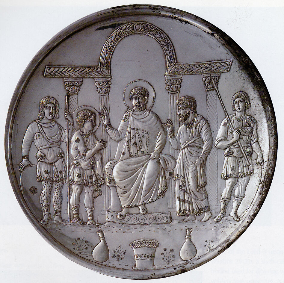 Plate with the Presentation of David to Saul, Silver, Byzantine 