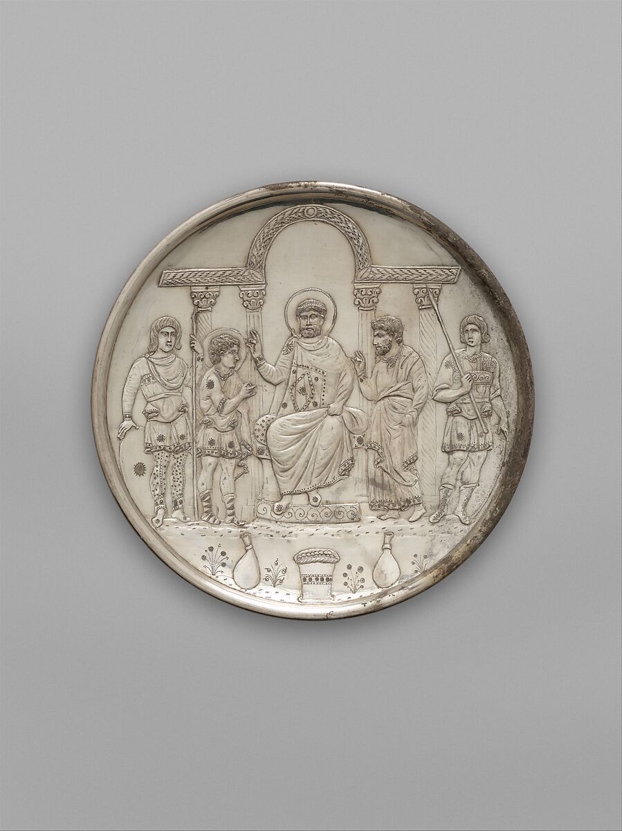 Plate with the Presentation of David to Saul, Silver, Byzantine