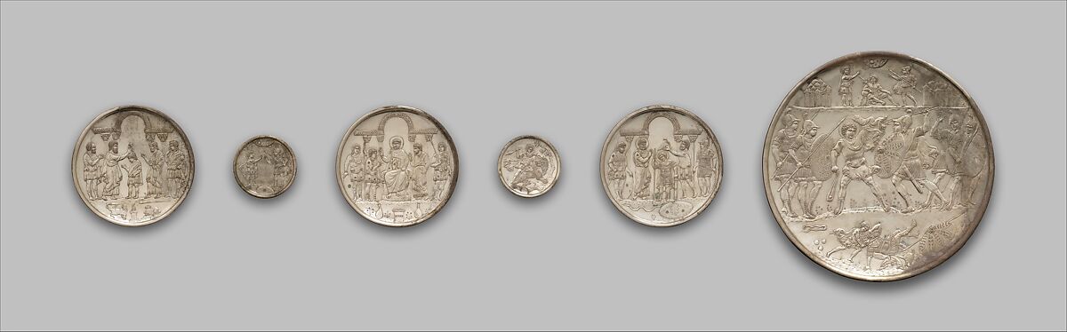 Plate with the Arming of David, Silver, Byzantine