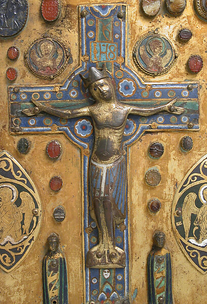 Composite Plaque, Champlevé enamel, gilded copper, cameos, and intaglios, French (?)
