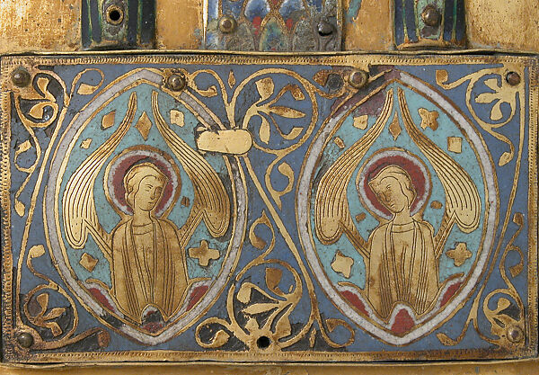 Composite Plaque, Champlevé enamel, gilded copper, cameos, and intaglios, French (?)