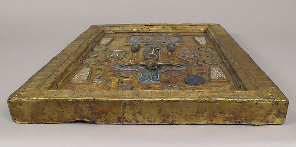 Composite Plaque, Champlevé enamel, gilded copper, cameos, and intaglios, French (?)