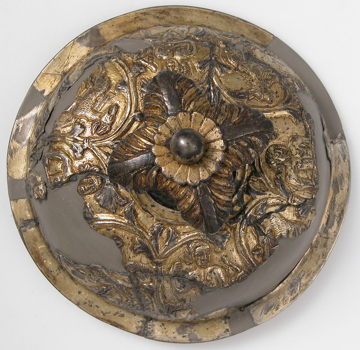 Vessel Cover, Silver, partial gilt, niello, Carolingian 