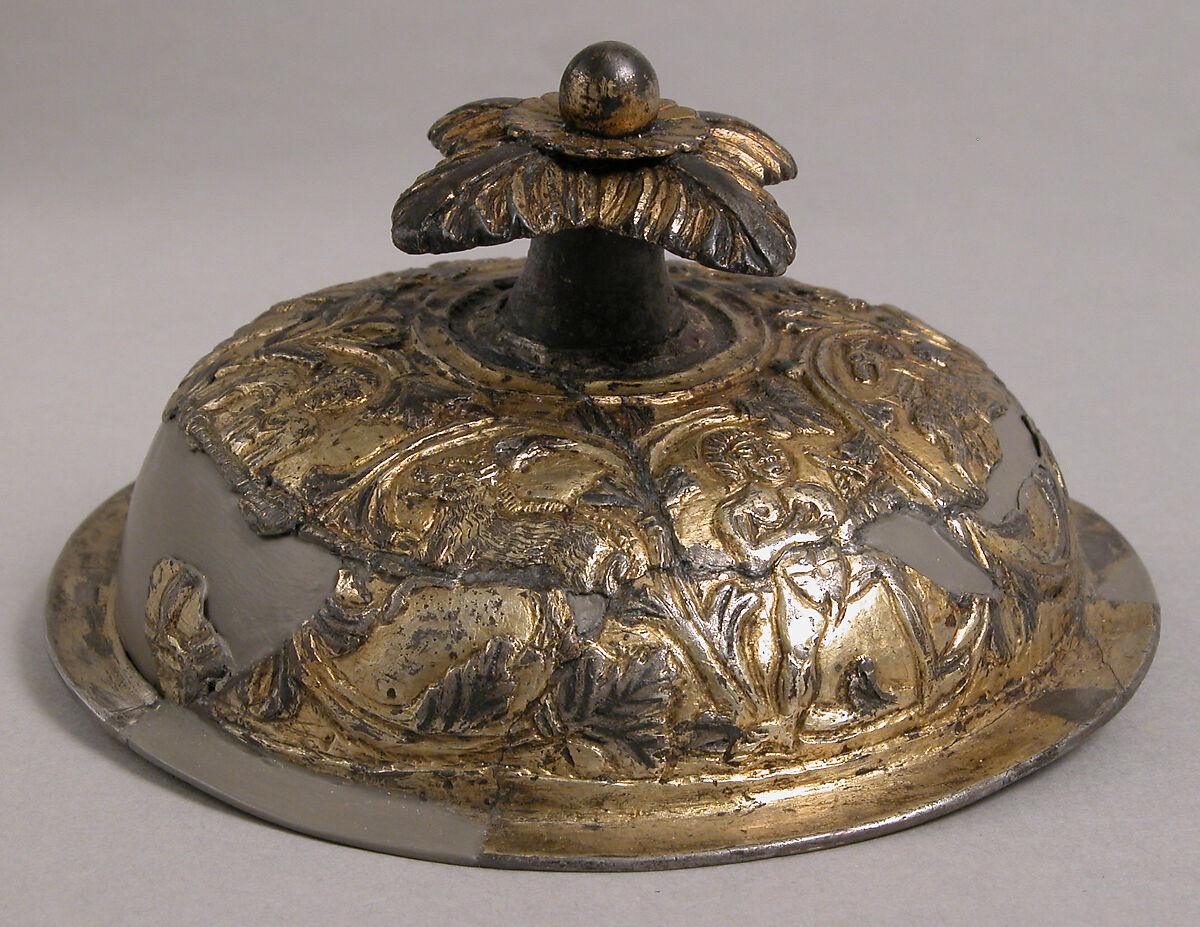 Vessel Cover, Silver, partial gilt, niello, Carolingian