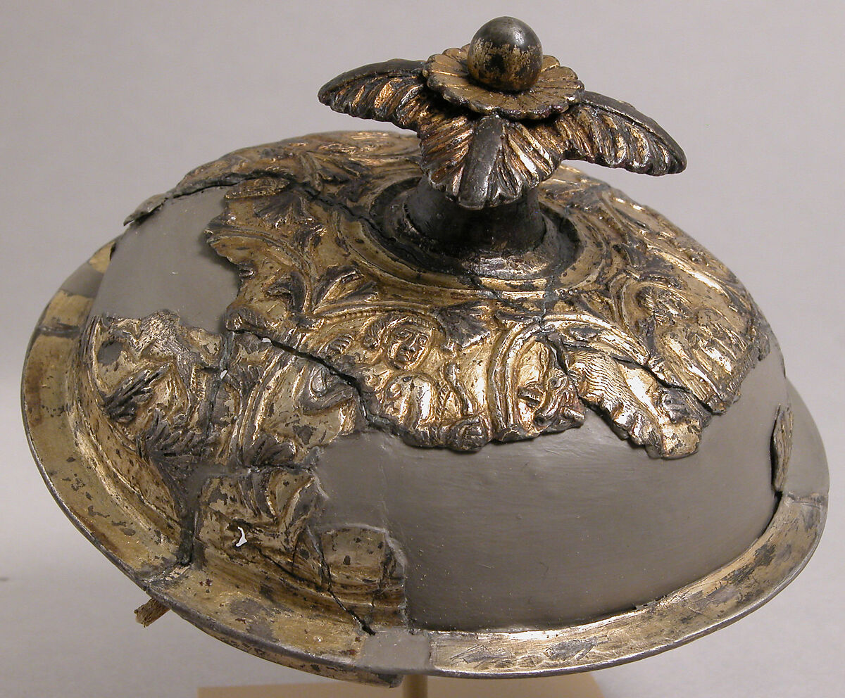 Vessel Cover, Silver, partial gilt, niello, Carolingian