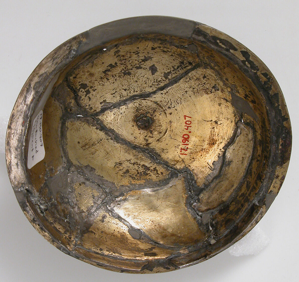 Vessel Cover, Silver, partial gilt, niello, Carolingian