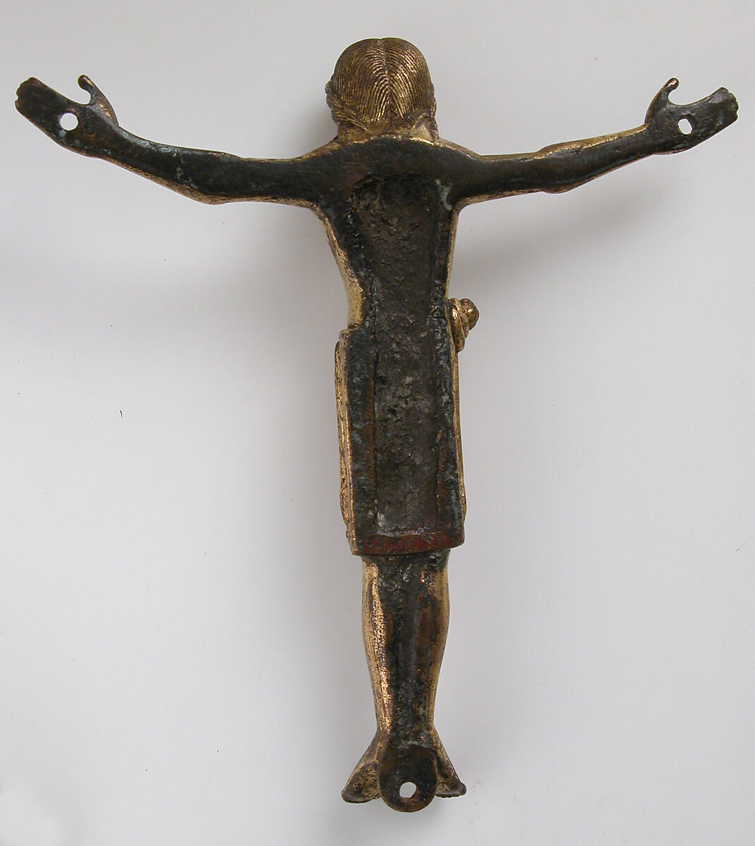 Crucified Christ, Copper alloy, gilt, German or South Netherlandish