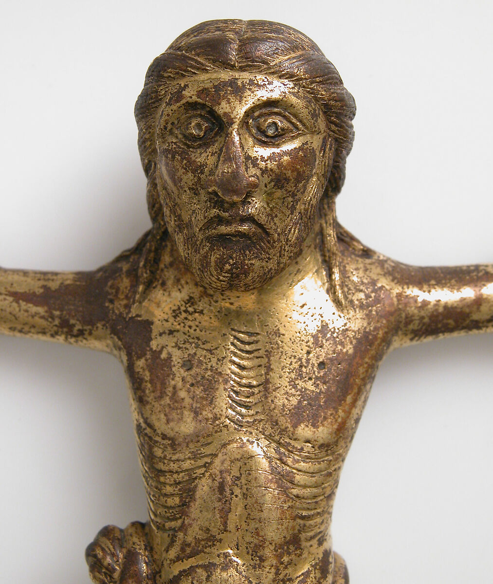 Crucified Christ, Copper alloy, gilt, German or South Netherlandish