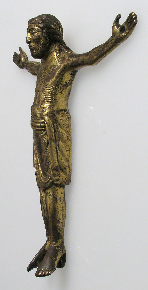Crucified Christ, Copper alloy, gilt, German or South Netherlandish