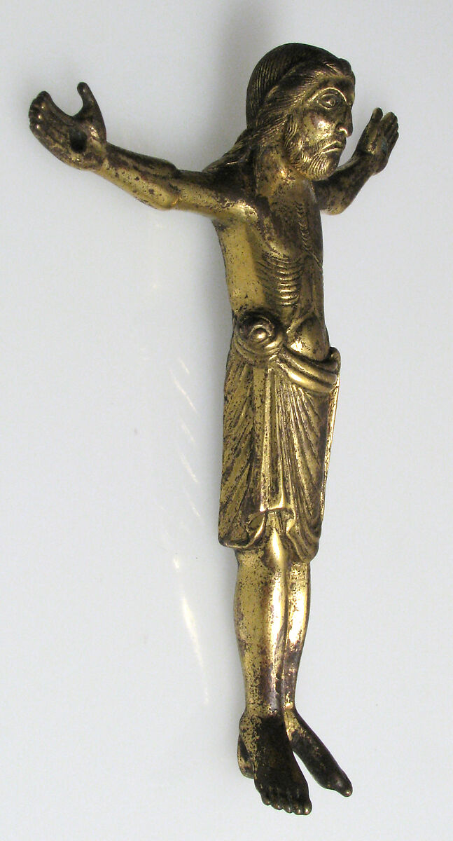 Crucified Christ, Copper alloy, gilt, German or South Netherlandish