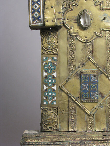 Shrine, Copper-gilt, enamels, rock crystal cabochons on wood, German