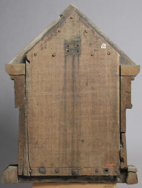 Shrine, Copper-gilt, enamels, rock crystal cabochons on wood, German