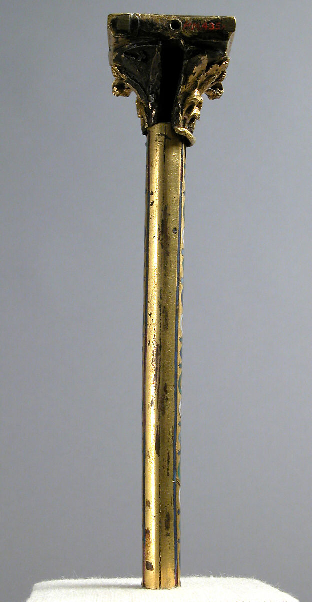 Colonnette from a Reliquary Shrine, Champlevé enamel, copper alloy, gilt, German