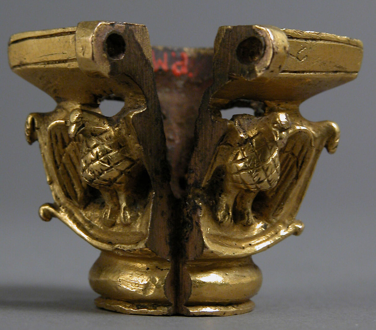 Capital from a Reliquary Shrine, Copper alloy, gilt, German
