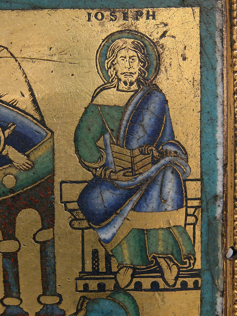 Plaque with the Nativity, Champlevé enamel, copper alloy, gilt, South Netherlandish