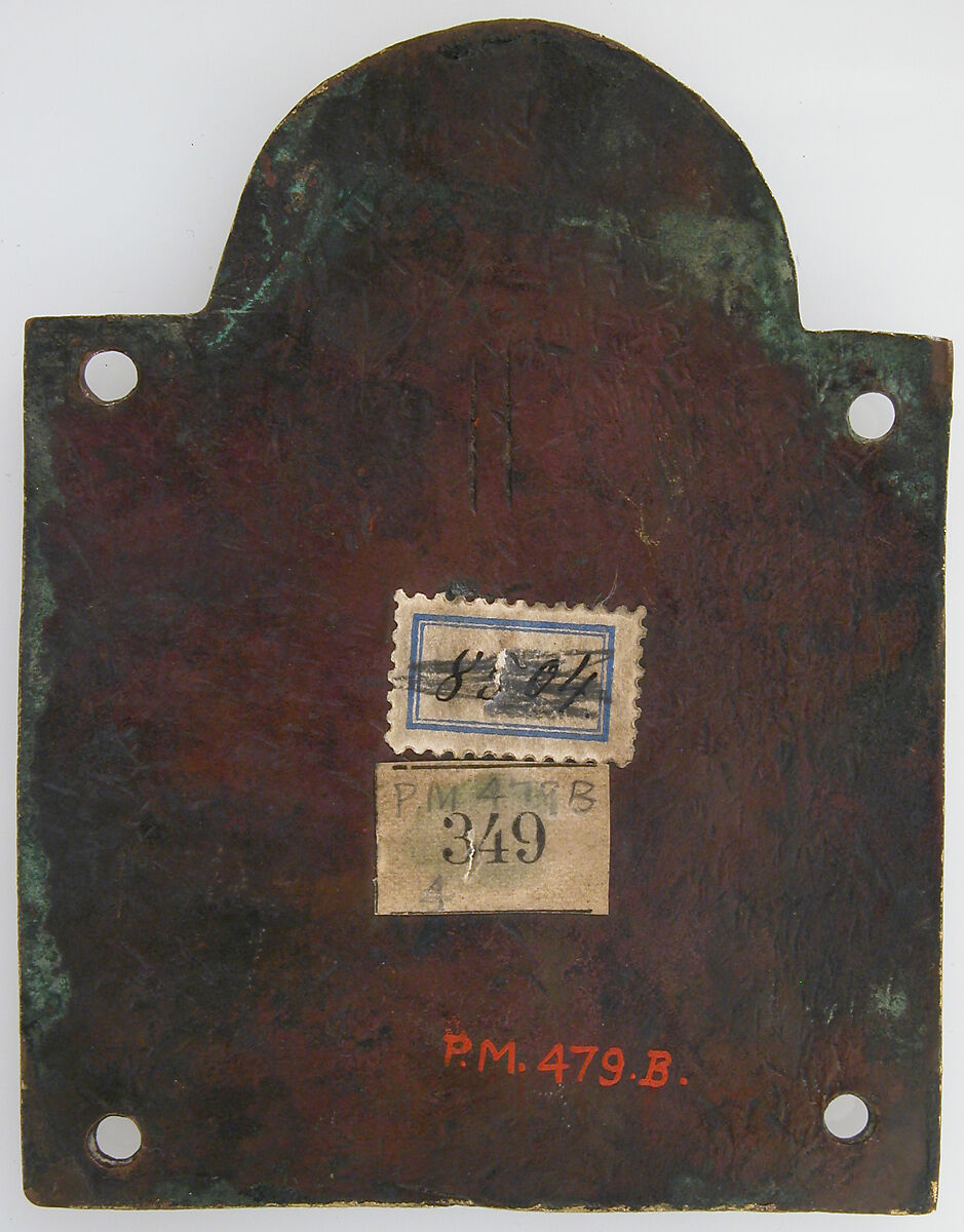 Plaque, Champlevé enamel, copper, Spanish