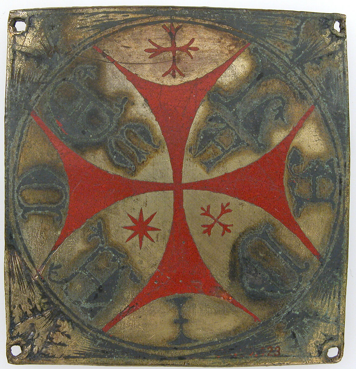Plaque, Champlevé enamel, copper, German 